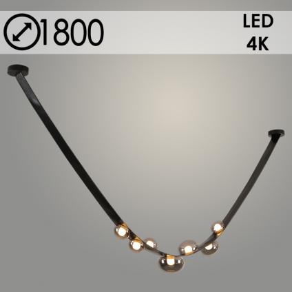 Люстра P671/7 BK черный/дымчатый 28W LED 4000K L3000, ZOK24